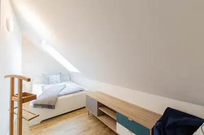 Ein Bett oder Betten in einem Zimmer der Unterkunft Ferienwohnung Zweites Zuhause
