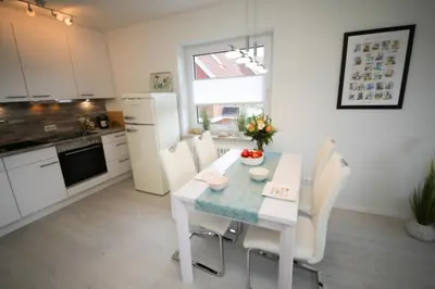 Küche/Küchenzeile in der Unterkunft Ferienwohnung Meeresstrand
