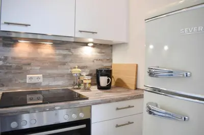 Küche/Küchenzeile in der Unterkunft Ferienwohnung Meeresstrand