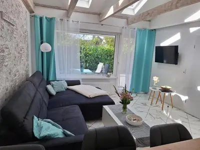 Ein Sitzbereich in der Unterkunft Ferienhaus Carl