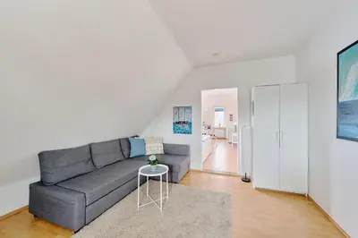 Ein Sitzbereich in der Unterkunft Ferienwohnung Fährnah Moba-Travel