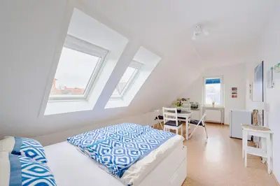 Ein Bett oder Betten in einem Zimmer der Unterkunft Ferienwohnung Fährnah Moba-Travel