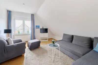 Ein Sitzbereich in der Unterkunft Ferienwohnung Fährnah Moba-Travel