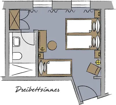 Grundriss der Unterkunft Stadtrandzimmer