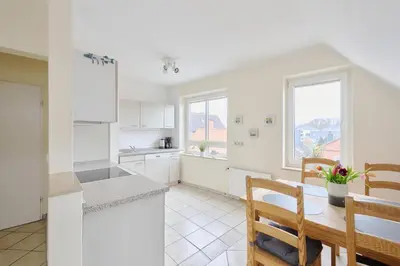 Küche/Küchenzeile in der Unterkunft Ferienwohnung Hafennah Moba-Travel