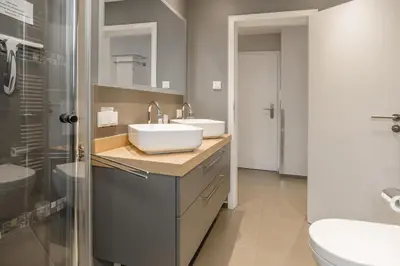 Ein Badezimmer in der Unterkunft Beach House Penthousewohnung Düne