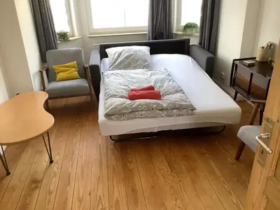 Ein Bett oder Betten in einem Zimmer der Unterkunft Haus Schönkamp, ganzes Ferienhaus mit Garten & Parkplatz