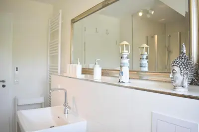 Ein Badezimmer in der Unterkunft Ferienwohnung Min to Huus