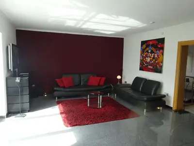 Ein Sitzbereich in der Unterkunft Haus Stadtoase
