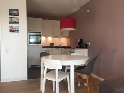 Küche/Küchenzeile in der Unterkunft 50 Meter bis zum Strand - Lütje Loge