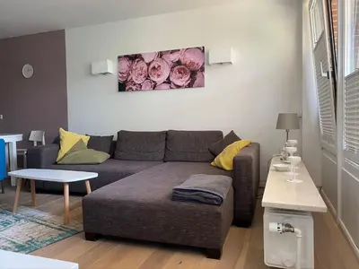 Ein Sitzbereich in der Unterkunft 50 Meter bis zum Strand - Lütje Loge