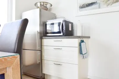 Küche/Küchenzeile in der Unterkunft Ferienwohnung Traumstrand