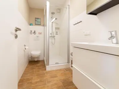 Ein Badezimmer in der Unterkunft Ferienwohnung Beau Rivage Seaside