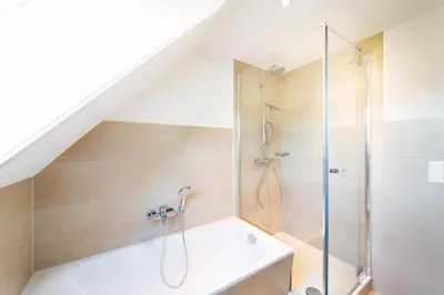 Ein Badezimmer in der Unterkunft Ferienwohnung Zweimaster