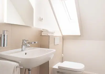 Ein Badezimmer in der Unterkunft Ferienwohnung Zweimaster