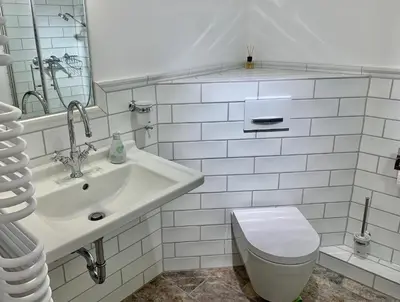 Ein Badezimmer in der Unterkunft Fischerhaus von 1680 Travemünde