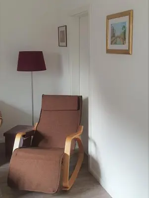 Ein Sitzbereich in der Unterkunft Traumoase in Timmendorfer Strand
