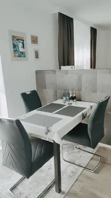 Ein Sitzbereich in der Unterkunft Traumoase in Timmendorfer Strand