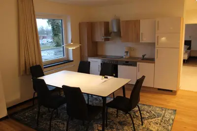 Küche/Küchenzeile in der Unterkunft Dünenhaus Wohnung 7