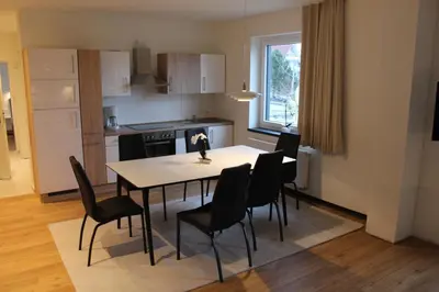 Küche/Küchenzeile in der Unterkunft Dünenhaus Wohnung 8