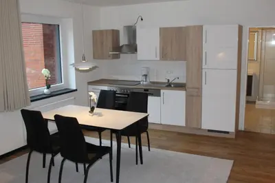 Küche/Küchenzeile in der Unterkunft Dünenhaus Wohnung 9