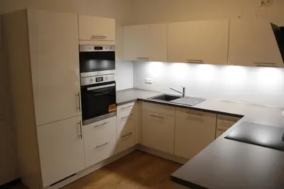 Küche/Küchenzeile in der Unterkunft Dünenhaus Wohnung 13