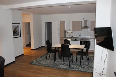 Küche/Küchenzeile in der Unterkunft Dünenhaus Wohnung 6