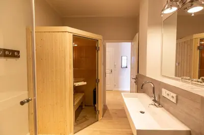 Ein Badezimmer in der Unterkunft Dockside Travemünde