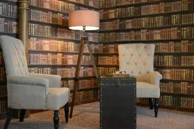 Ein Sitzbereich in der Unterkunft Arnimsruh Hotel garni