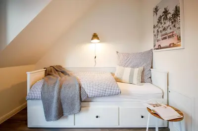 Ein Sitzbereich in der Unterkunft Ferienhaus SOUTH COAST