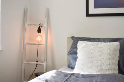 Ein Bett oder Betten in einem Zimmer der Unterkunft Ferienwohnung Ausruhen