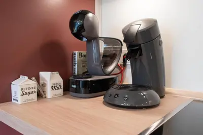 Kaffee-/Teezubehör in der Unterkunft Ferienwohnung Strandbude 11 -Timmendorfer Strand