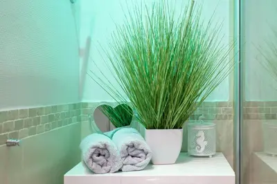Ein Badezimmer in der Unterkunft Ferienwohnung Strandbude 11 -Timmendorfer Strand