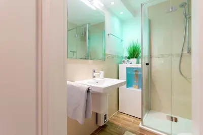 Ein Badezimmer in der Unterkunft Ferienwohnung Strandbude 11 -Timmendorfer Strand