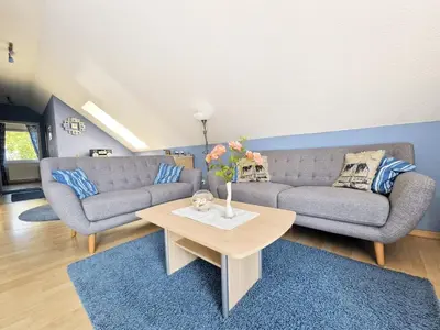 Ein Sitzbereich in der Unterkunft (STR132b) Haus Maren am Meer