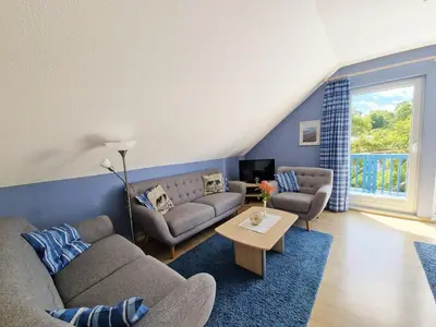 Ein Sitzbereich in der Unterkunft (STR132b) Haus Maren am Meer