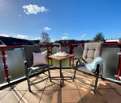 Ein Balkon oder eine Terrasse in der Unterkunft Ferienwohnung Seelounge 8