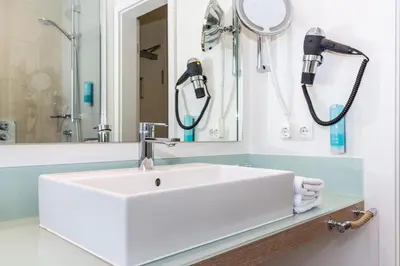 Ein Badezimmer in der Unterkunft Hotel Der Seehof