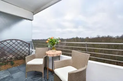 Ein Balkon oder eine Terrasse in der Unterkunft An der Waldkapelle 26 Platzhirsch