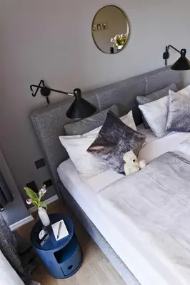 Ein Bett oder Betten in einem Zimmer der Unterkunft Design-Apartment an der Strandallee nur 50 Meter vom Strand