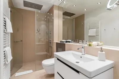 Ein Badezimmer in der Unterkunft Ferienwohnung Yachtclub