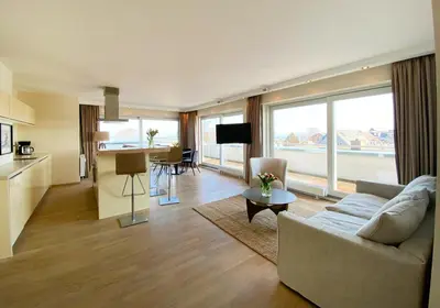 Ein Sitzbereich in der Unterkunft Ferienwohnung Yachtclub