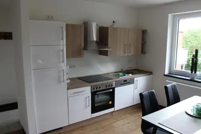 Küche/Küchenzeile in der Unterkunft Dünenhaus Wohnung 10