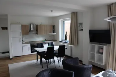 Küche/Küchenzeile in der Unterkunft Dünenhaus Wohnung 10