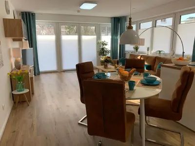 Ein Sitzbereich in der Unterkunft Mein Ankerplatz