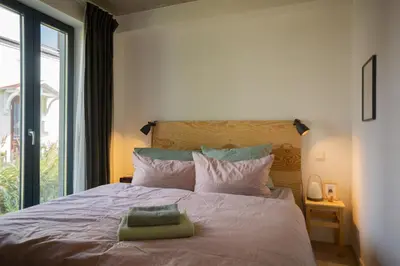 Ein Bett oder Betten in einem Zimmer der Unterkunft Ferien- und Seminarhaus Flunder & Hering