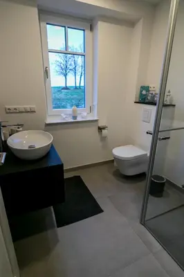 Ein Badezimmer in der Unterkunft Haus Strandgut