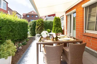 Ein Garten an der Unterkunft Ferienwohnung Boje 6