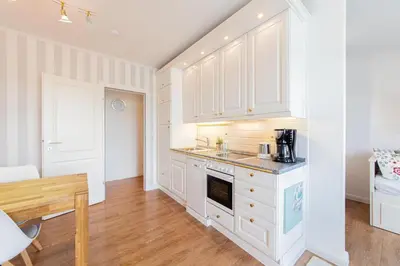 Küche/Küchenzeile in der Unterkunft Ferienwohnung Strand Lounge