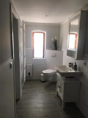 Ein Badezimmer in der Unterkunft Ferienwohnung Familie Manthei